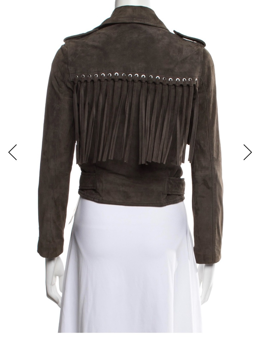 All Saints Goat Leather  Jacket  Fringe accents
